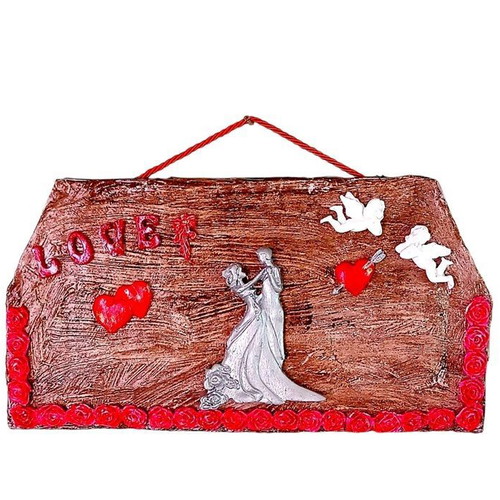 Handmade frame or tabletop decor loving couple dancing, new