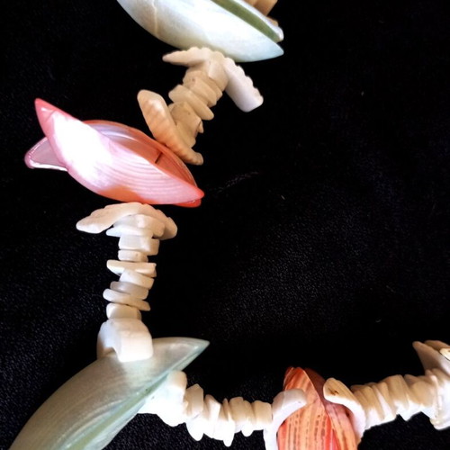 Boho summer necklace made of natural shells 45cm + 5cm extension