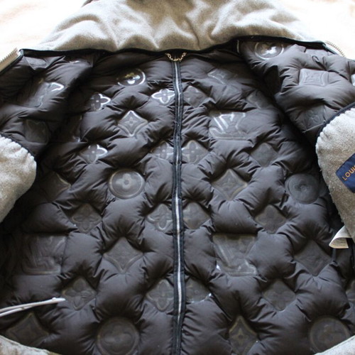Louis Vuitton puffer jacket, size 46, grey