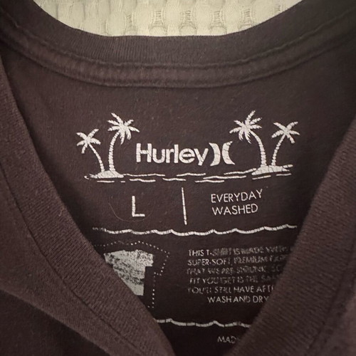 Hurley T-shirt used, size Large, black with fading