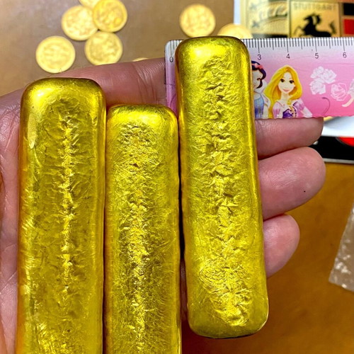 Gold bars new with 24k gold plating 8x2.5cm, 180g