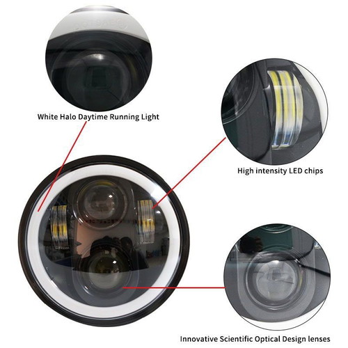 HALO Ring LED Headlight Projector 5.75 Inch with Integrated Indicators new