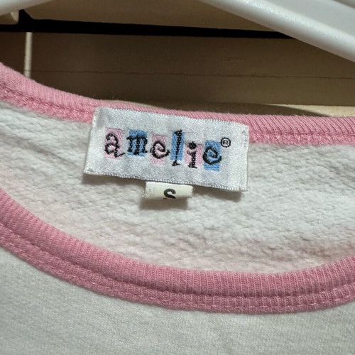 Amelie pajama top like new, white and pink, size S