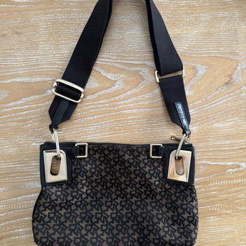 Vintage Y2K DKNY shoulder and crossbody bag, black and brown