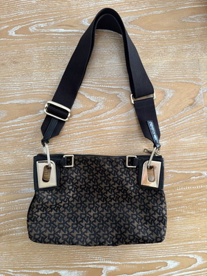 Vintage Y2K DKNY shoulder and crossbody bag, black and brown
