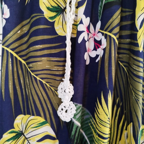 Miss Good boho maxi summer dress with crochet bust and tropical print, size XXL