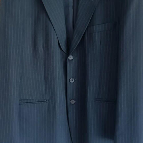 EPONYMO suit like new, brown with beige stripes, size XXL