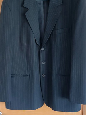 EPONYMO suit like new, brown with beige stripes, size XXL