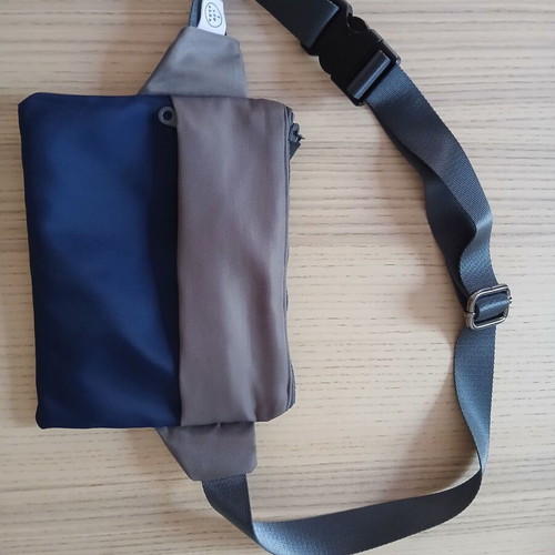 Crossbody waterproof bag new, blue and gray