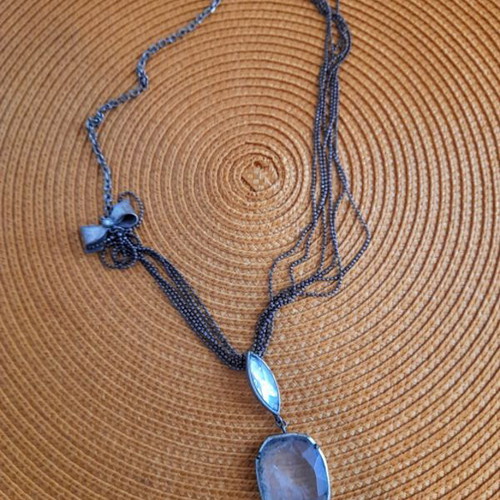 Evita Peroni necklace used, silver color, 38cm length