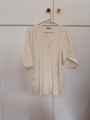 Parthenis Cream Ribbed Cotton Top like new, one size