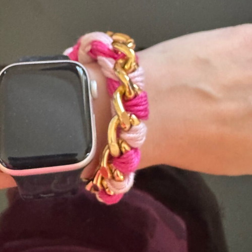 Handmade bracelets new in black and pink colors