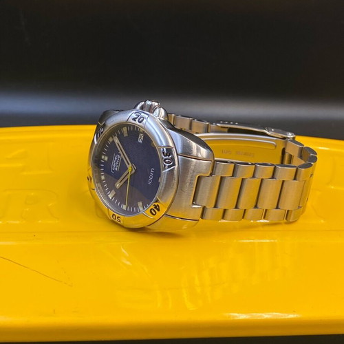 Camel Active Swiss Made men's wristwatch, blue dial, 100m water resistant