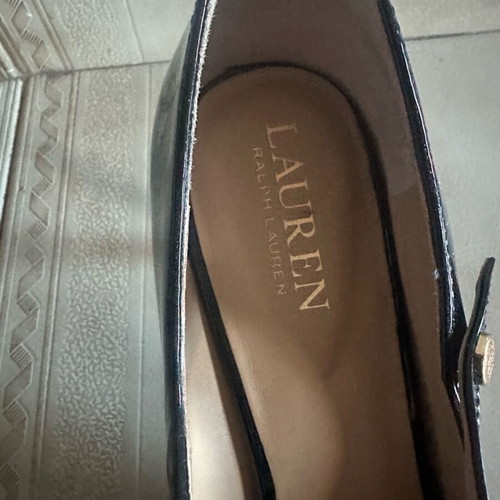 Ralph Lauren Mary Jane patent leather pumps like new, 10cm heel, black