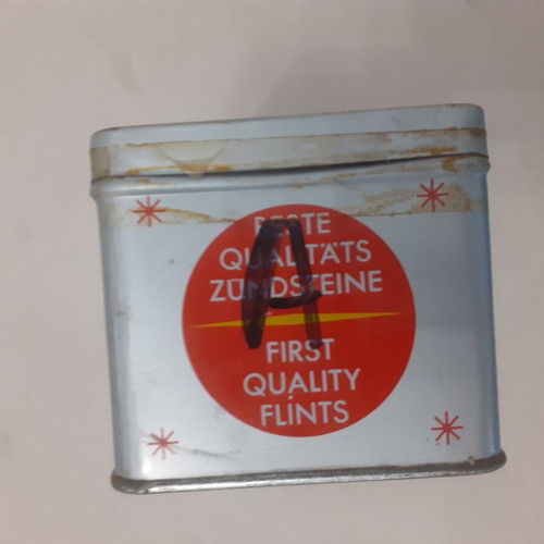 Prometheus vintage metal box used, 1970s lighter stones