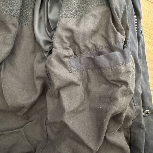 Downpour jacket with hoodie used, inner wool collar, blue, size M
