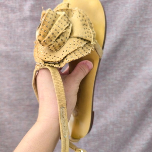 Ei Fiancees flat sandals used, size 41, beige