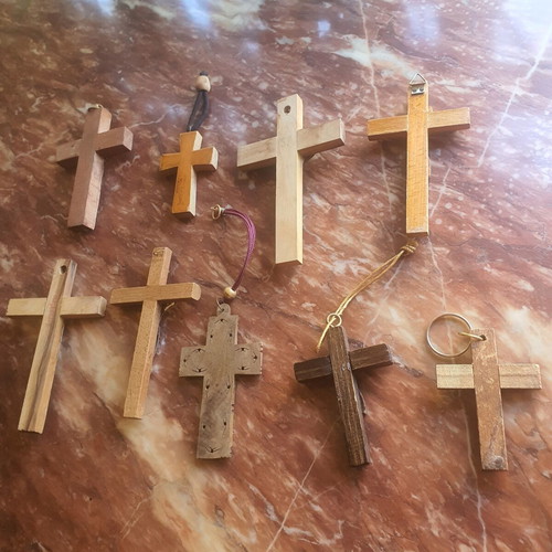 Wooden crosses set, pack of 9