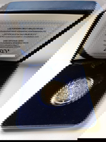 2021 Ελλάς. 2 ευρώ Proof νόμισμα - 200 Χρόνια από την Ελληνική Επανάσταση
