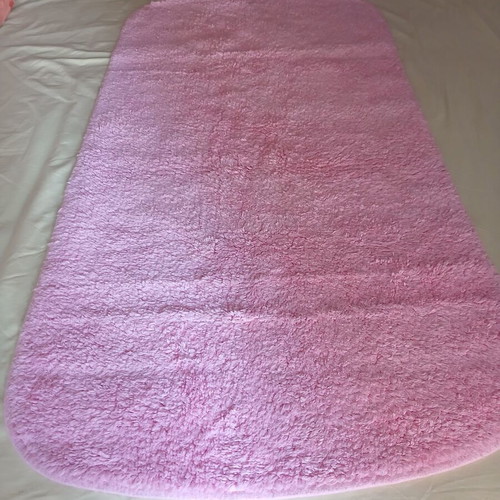 Pink bathroom rug, 100% cotton, German origin