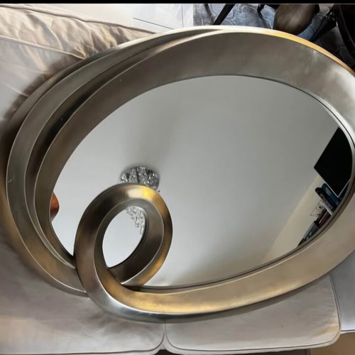 Large mirror with silver patina like new