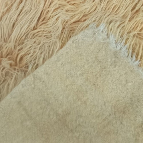 Pair of vintage flokati rugs in sunshine yellow, like new, 66×120cm