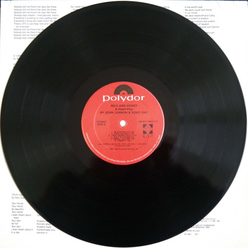 John Lennon & Yoko Ono Milk and Honey vinyl used, pop