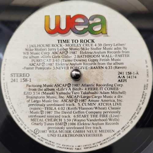 Time To Rock vinyl record used, metal compilation