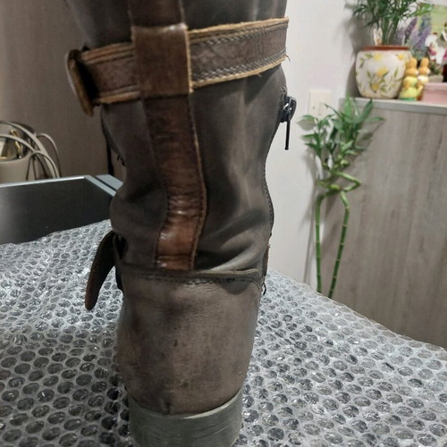 Leather biker boots CafeNoir used, brown, size 40