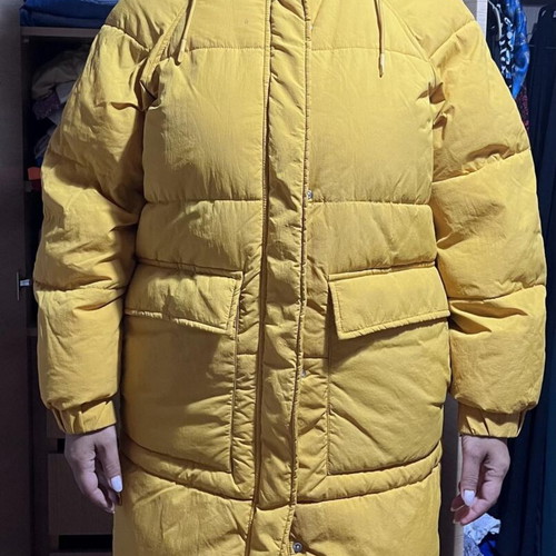 H&M yellow padded jacket, size M