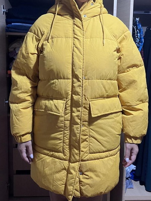 H&M yellow padded jacket, size M