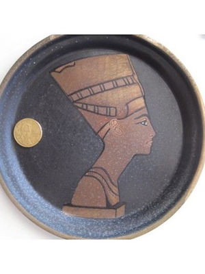 Egyptian decorative wall plaque used, bronze 16.5 cm