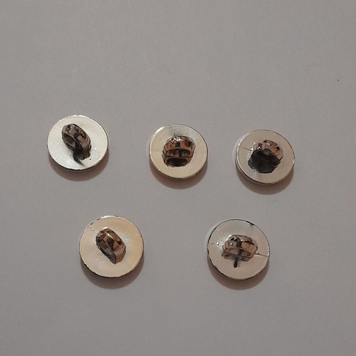 Metal decorative buttons used, set of 5, gold color