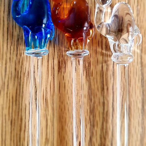 Glass drink stirrers collectible, pack of 12, new