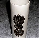  vintage κεραμικο βαζο κεραμικος με ασημενια 950 διακοσμηση