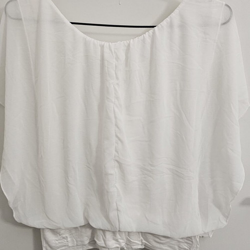 Summer blouse with loose sleeves, like new, white, size S