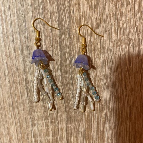Handmade blue earrings made to order inspired by Barbie Mermaidia