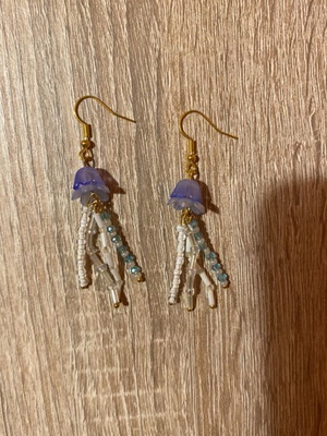 Handmade blue earrings made to order inspired by Barbie Mermaidia