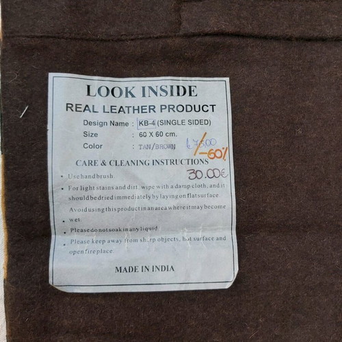 Decorative leather pillowcases new, 60×60 cm