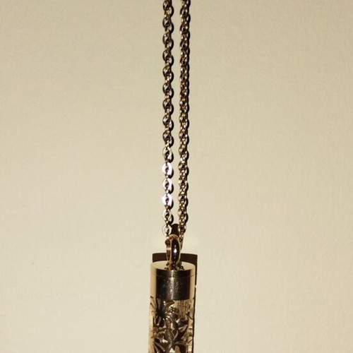 Golden Rose Aromatherapy Pendant with Case and Perforated Design