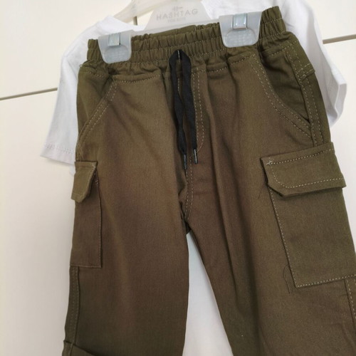 Hashtag boys' set new, with tags, green and beige