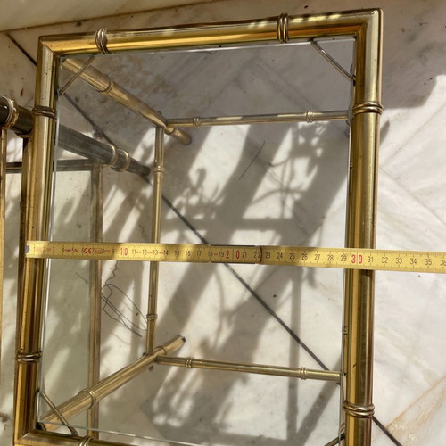 Side coffee table brass used, set of 3 pieces