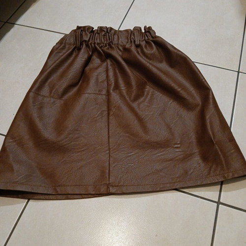 Neniki Mini Leather Skirt like new, brown, one size