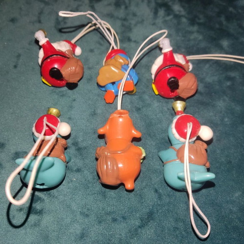 Kinder Surprise figures used, pack of 6 Christmas ornaments