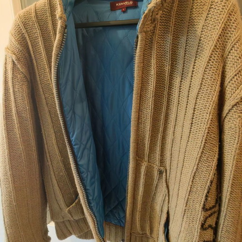 Kenvelo knitted jacket used, men's, size Large, beige