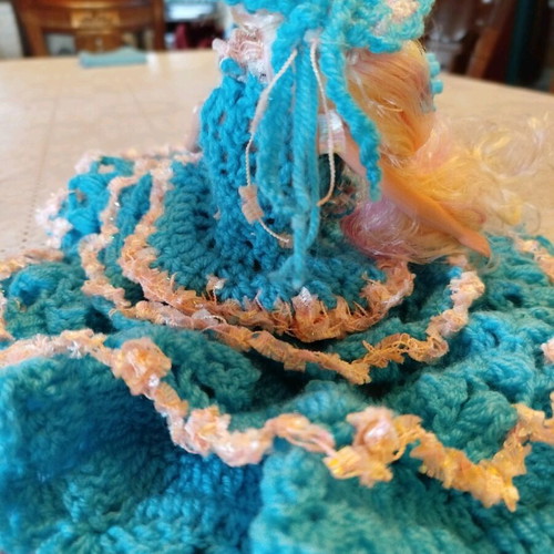 Doll with handmade dress and hat new