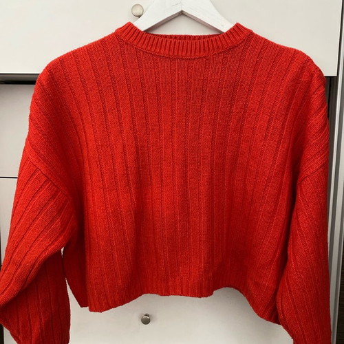 Bershka blouse red new, loose fit, cropped