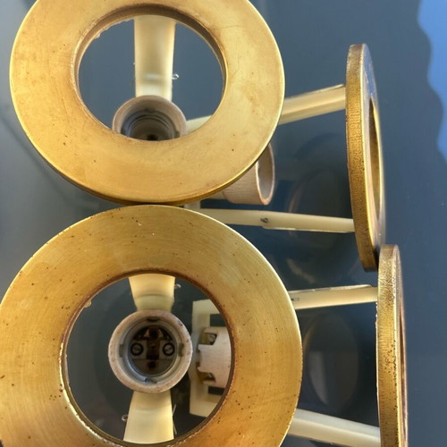 Bronze electric spotlights used, pack of 4, diameter 12.5 cm