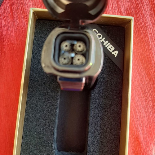Cohiba Turbo Gun Metal lighter used, 4 flames