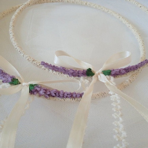Handmade wedding crowns new with lavender decoration and boutonnieres